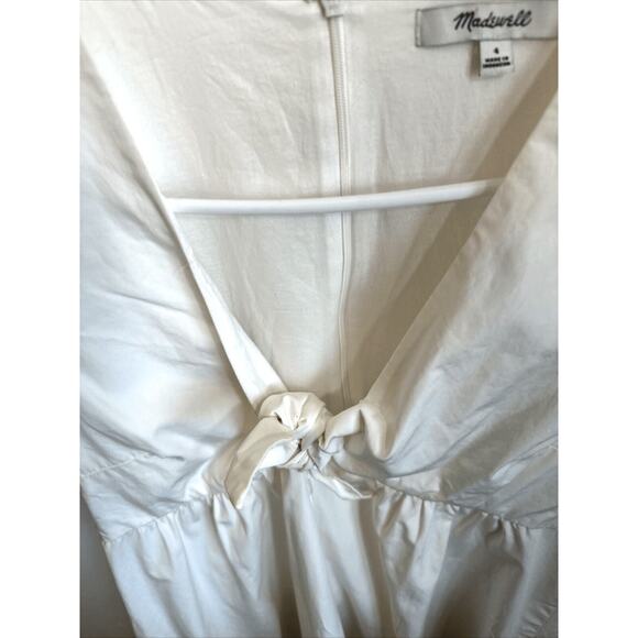 Madewell White Poplin Babydoll Dress‎ Womans size 4 Coquette crisp preppy sweet - Picture 6 of 12